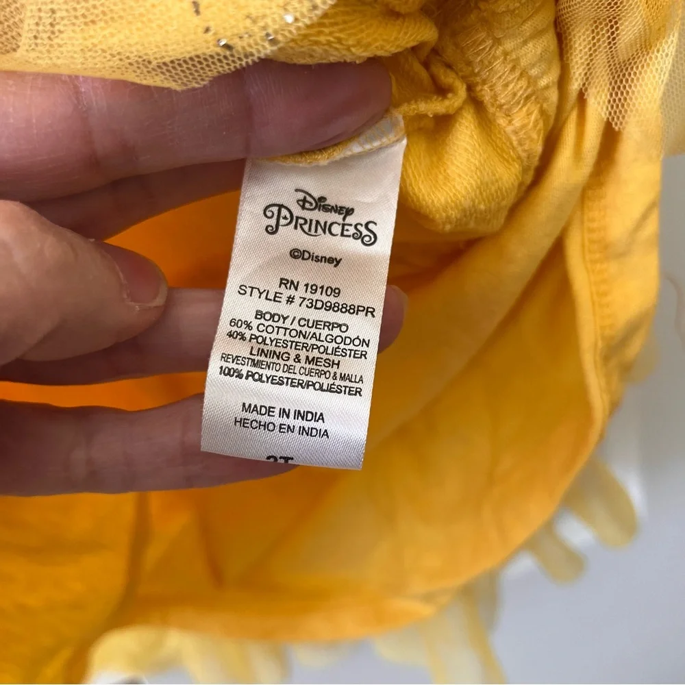 Disney Princess Belle Yellow Long-Sleeve Dress w/ tutu 2T